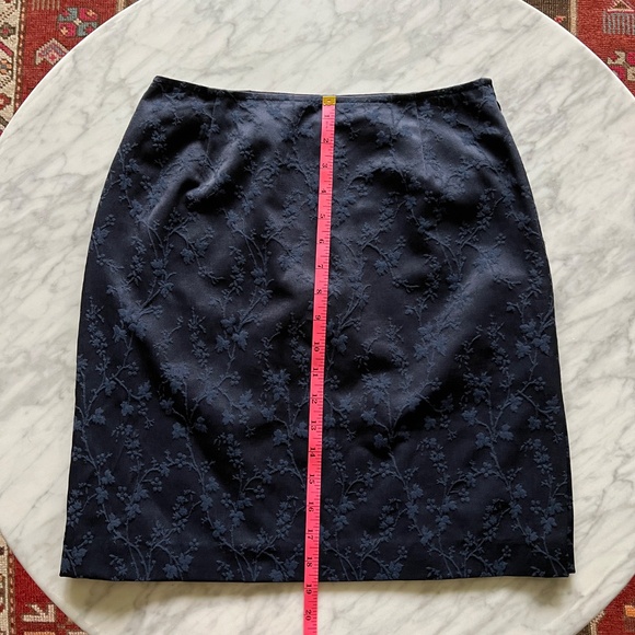 Philippe Adec NWT Brocade Cherry Blossom Y2K Style Skirt in Navy Blue Size 4 - Picture 8 of 8